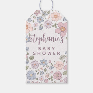 Personalised Ditsy Floral Baby Shower Gift Tags 