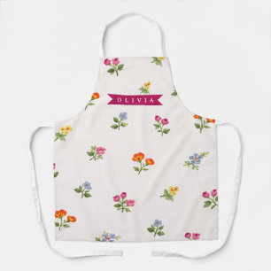 Personalised Ditsy Floral Cottagecore Wildflower Apron