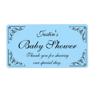 Personalised DIY baby shower water bottle labels