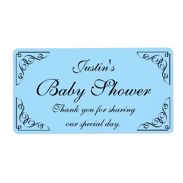 Personalised DIY baby shower water bottle labels (Front)