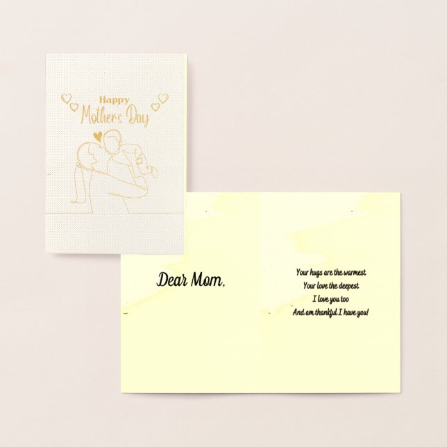 Personalised DIY Mother's Day with original poem Foil Card (Display)