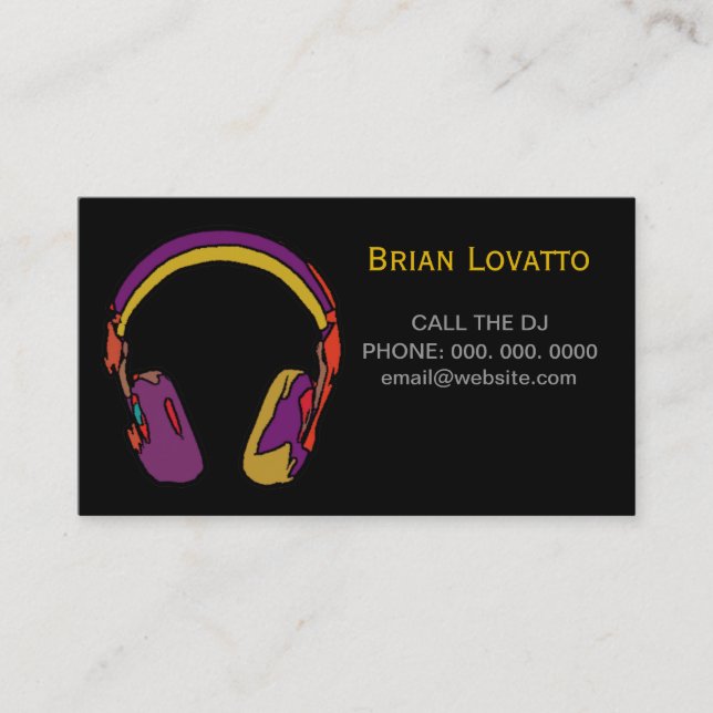 personalised dj headphone music business card (Front)