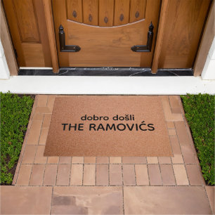 Personalised Dobro Došli The Ramovićs Welcome Home Doormat