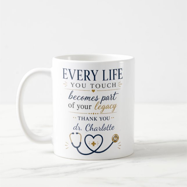 Personalised Doctor Appreciation Gift Coffee Mug (Left)