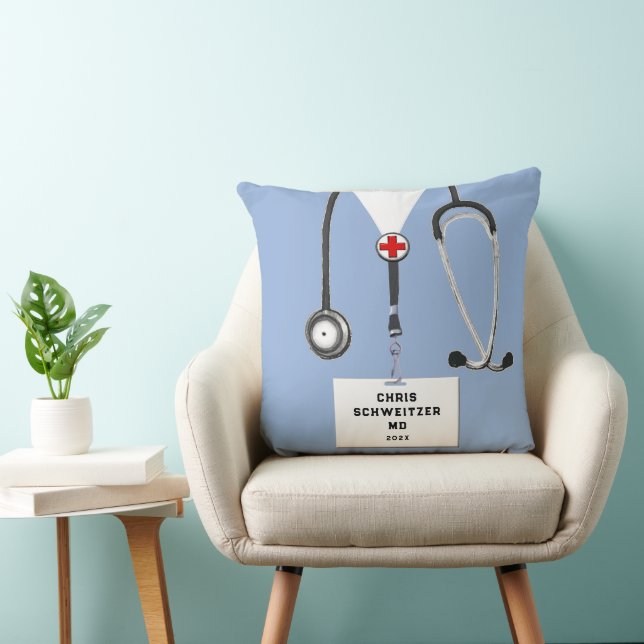 Personalised Doctor Gift Throw Pillow (Chair)