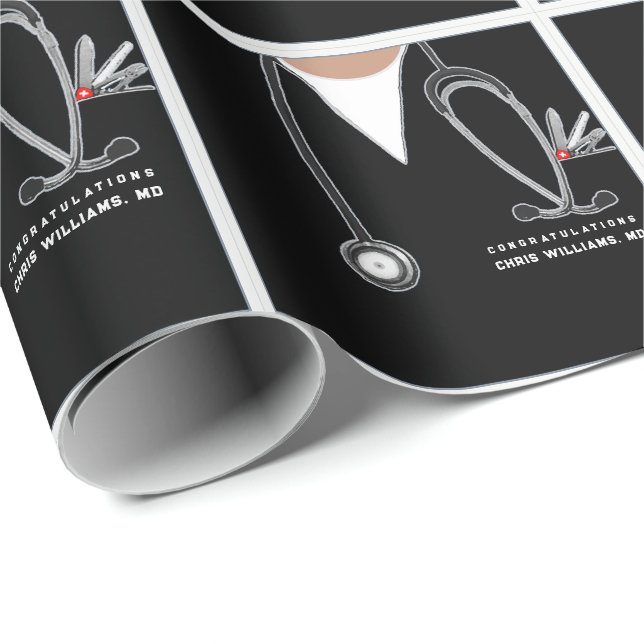 Personalised Doctor Gift Wrapping Paper (Roll Corner)