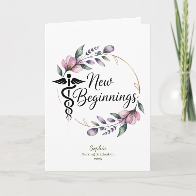 Personalised Doctor Graduation New Beginnings Card (Front)