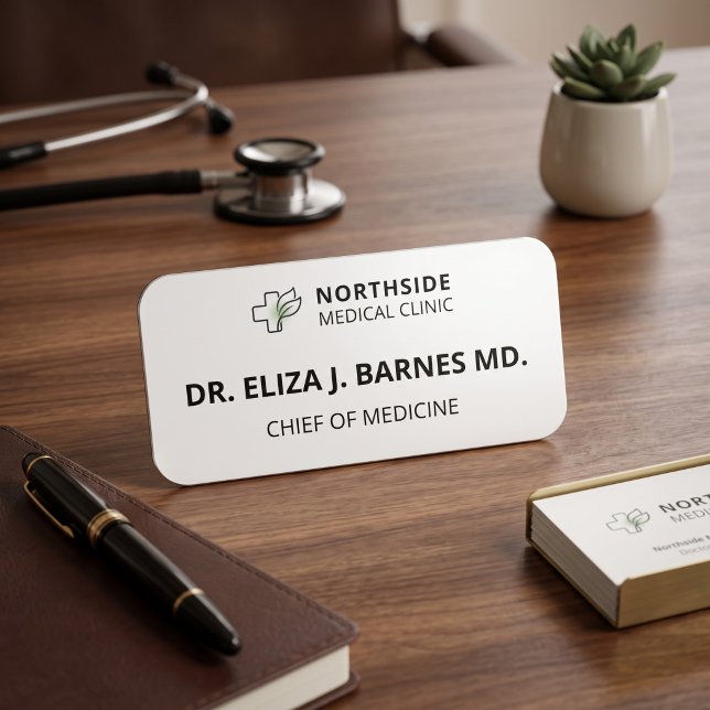 Personalised Doctor Name & Credentials Magnetic  Tag (Minimalist Medical Doctor Magnetic Name Badge Custom Staff Tag)