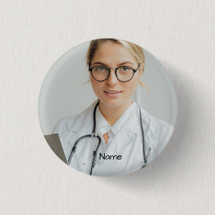 Personalised Doctor Photo and Name 3 Cm Round Badge