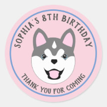 Personalised Dog Birthday Party Stickers