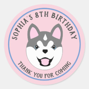 Personalised Dog Birthday Party Stickers