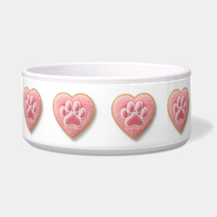Personalised Dog Bowl Pet Mum Chenille Paw Print