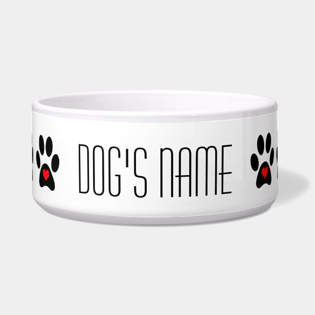 Personalised Dog Bowls - Paw Prints (Front)