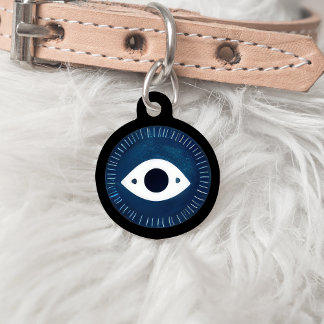  Personalised Dog Cat Collar Charm, Evil Eye Pet Tag