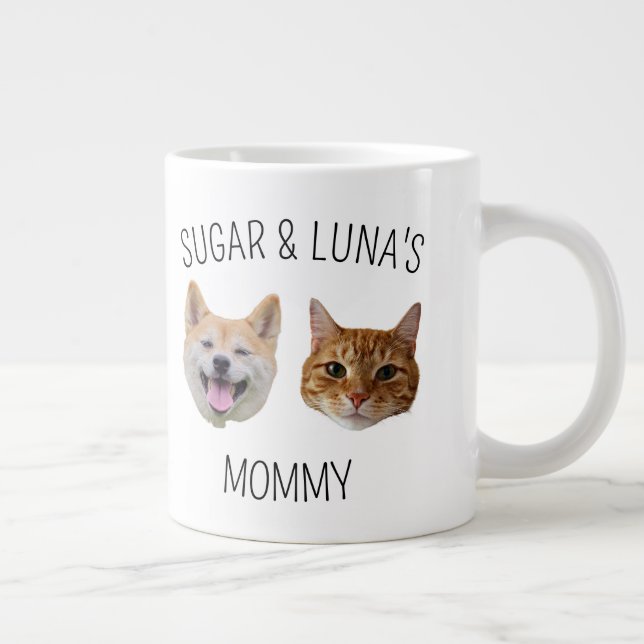 Personalised Dog Cat Face Mug, Mug gift for Mum (Right)