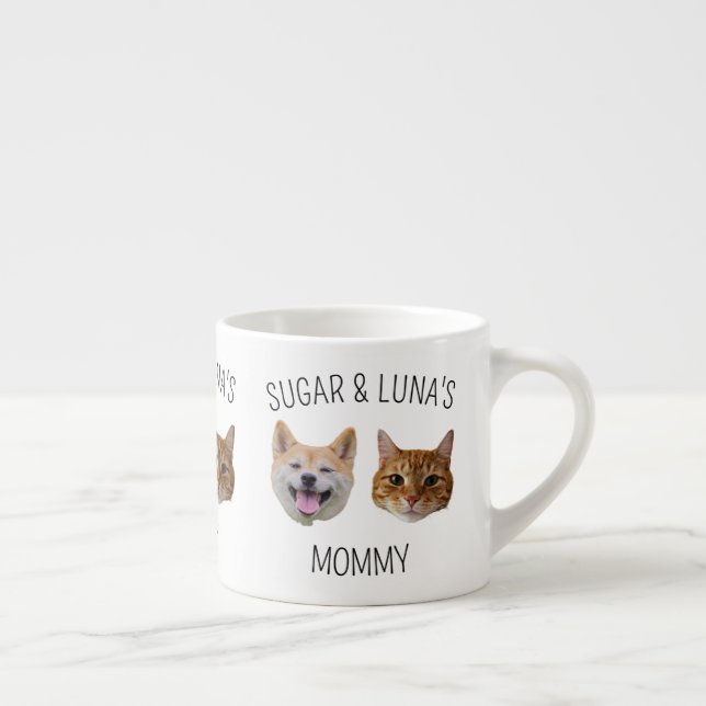 Personalised Dog Cat Face Mug, Mug gift for Mum (Right)