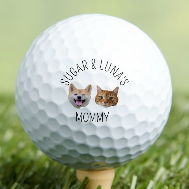 Personalised Dog Cat Face Photo, Cute Gift for Dad Golf Balls (Creator Uploaded)
