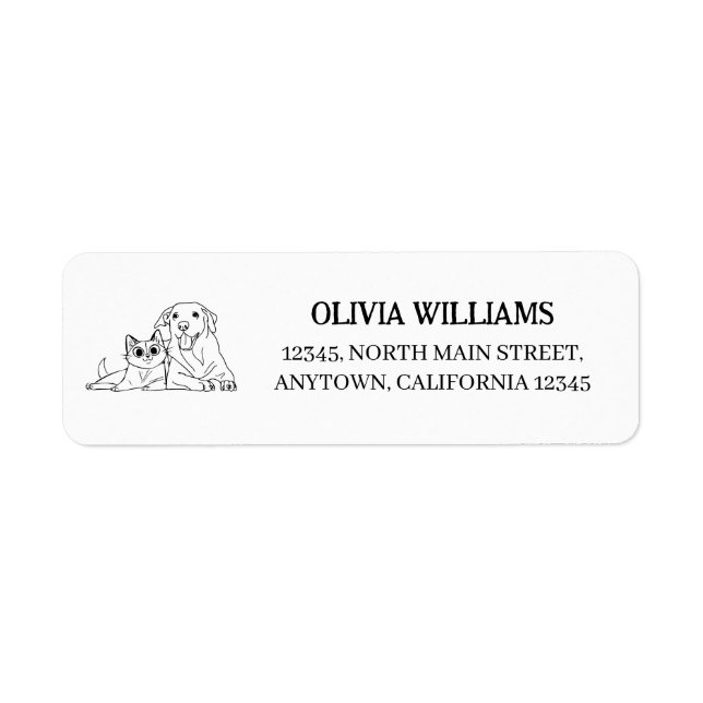 Personalised Dog & Cat Return Address Label (Front)