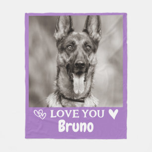 Personalised Dog Cat Violet Photo Pet Gift Owners Fleece Blanket