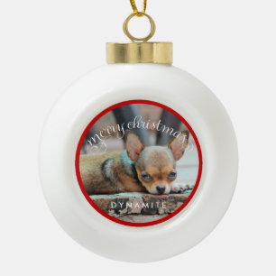 Personalised Dog Christmas Ornaments Ceramic Ball