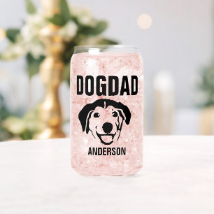 Personalised Dog Dad Name Can Glass
