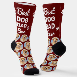 Personalised DOG DAD Pattern Pet Photo Collage Socks