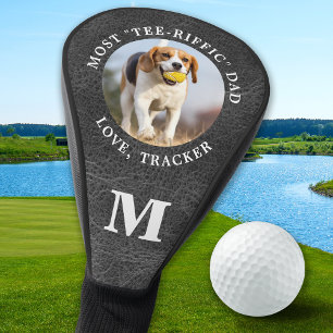 Personalised DOG DAD Pet Photo Leather Monogram Golf Head Cover