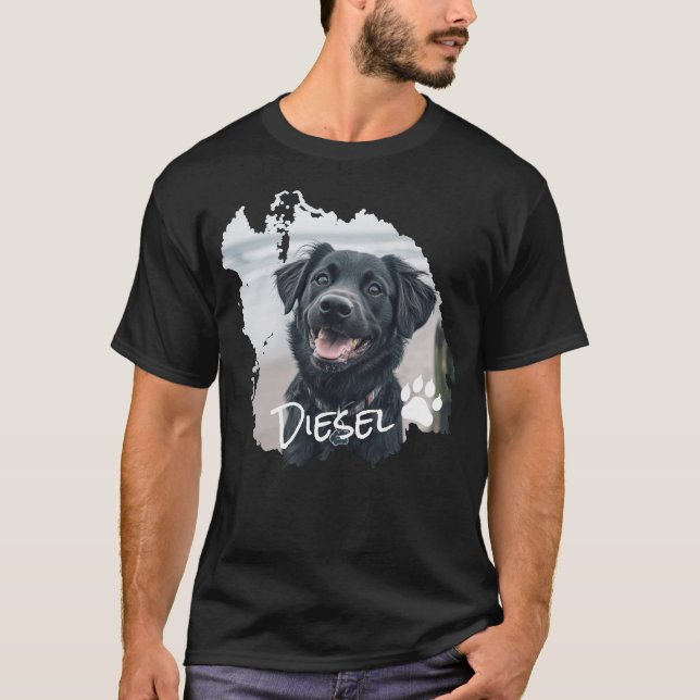 Personalised Dog Distressed Graphic T-Shirt (Front)