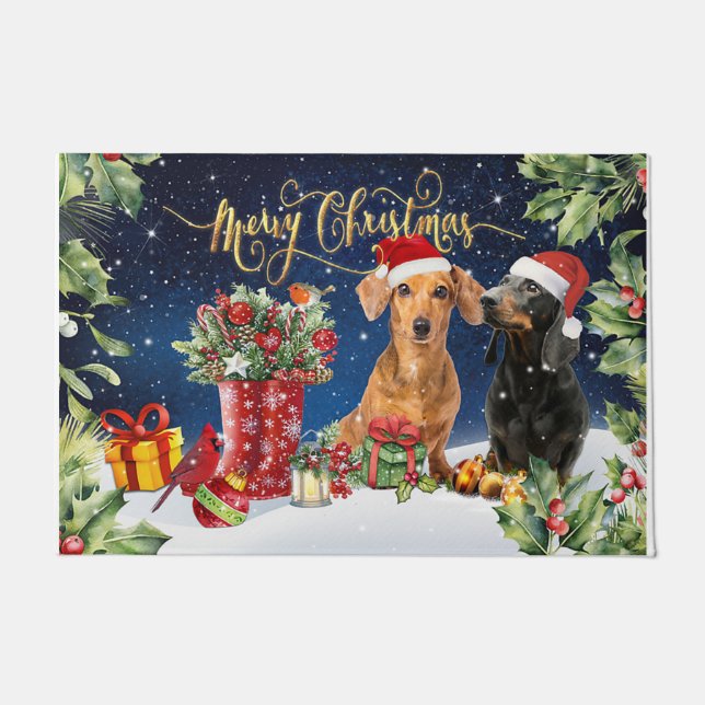 Personalised Dog Doormat, Merry Christmas Dog  Doormat (Front)
