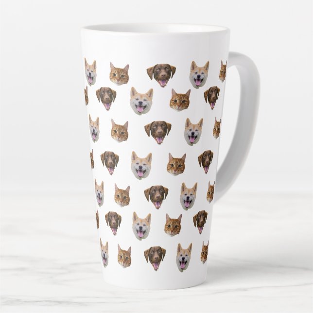 Personalised Dog Face, Dog Cat Mum Photo Gift  Latte Mug (Right Angle)