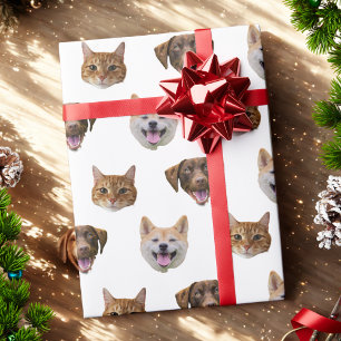 Personalised Dog Face, Dog Cat Mum Photo Gift Wrapping Paper