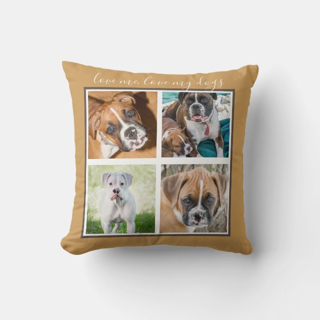 Personalised Dog Gifts -  Brown Custom Dog Photo Cushion (Front)