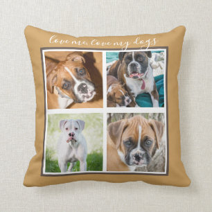 Personalised Dog Gifts -  Brown Custom Dog Photo Cushion
