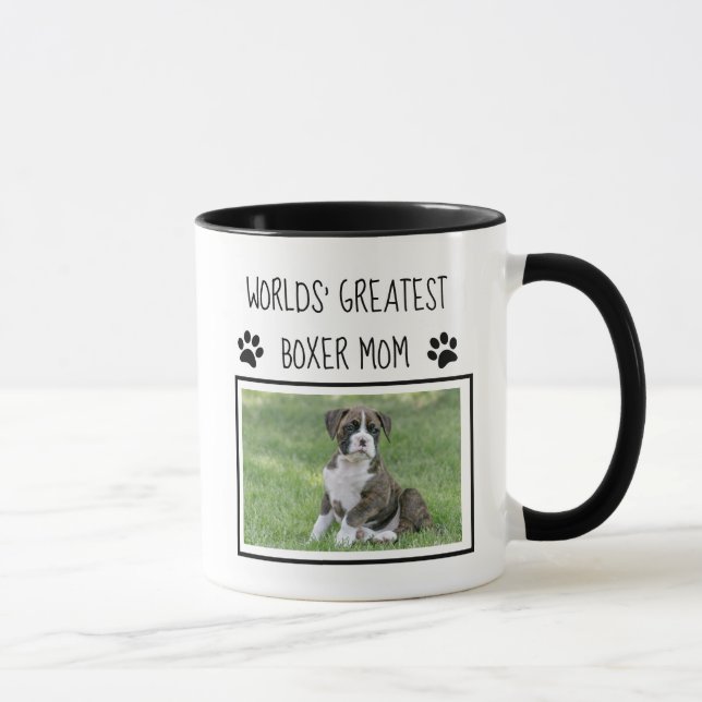 Personalised Dog Gifts - Worlds Greatest Boxer Mum Mug (Right)