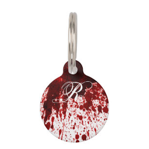 Personalised Dog ID Tag Blood Splatter Vampire Got