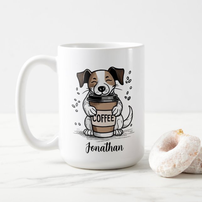 Personalised Dog Lover Coffee Mug (With Donut)