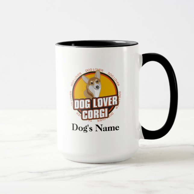 Personalised Dog Lover Corgi Dog Breed Mug (Right)
