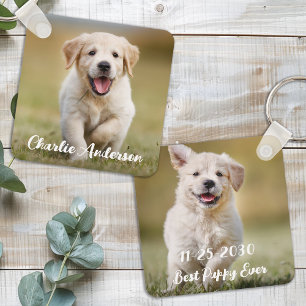 Personalised Dog Lover Keepsake Modern Pet Photo Key Ring