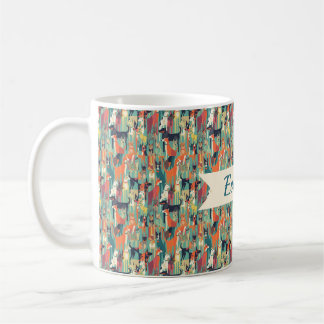 Personalised Dog Lover Name Seamless Pattern Mug