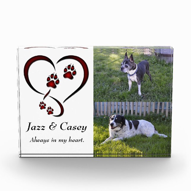 Personalised Dog Lovers Photo Block - Red (Front)