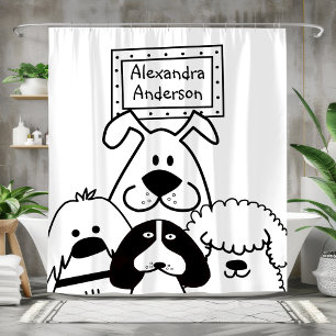 Personalised Dog Lover's Shower Curtain