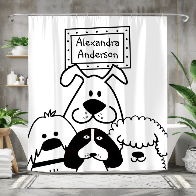 Personalised Dog Lover's Shower Curtain (Personalized Dog Lover's Shower Curtain)