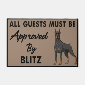 Personalised Dog Mat, All Guest Must Be Approved Doormat