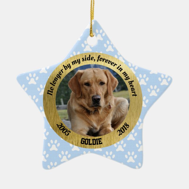 Personalised Dog Memorial Christmas Ornament (Front)