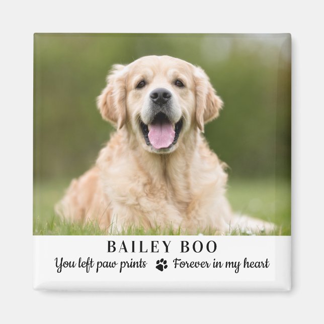 Personalised Dog Memorial Gift Custom Pet Photo Magnet (Front)