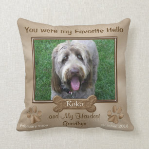 Personalised Dog Memorial Pillow PHOTO and TEXT