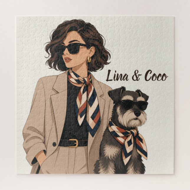 "Personalised Dog Mum Gift" "Custom Pet Owner  Jigsaw Puzzle (Vertical)