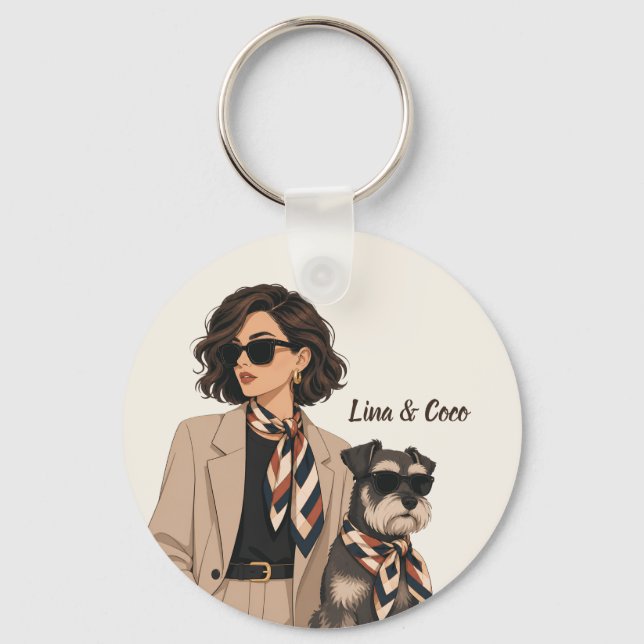 "Personalised Dog Mum Gift" "Custom Pet Owner  Key Ring (Front)