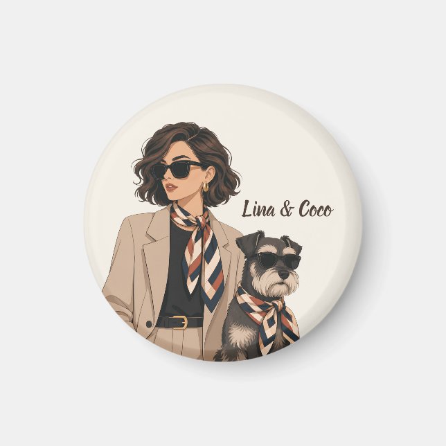 "Personalised Dog Mum Gift" "Custom Pet Owner  Magnet (Front)