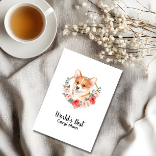 Personalised Dog Mum Pet Corgi Mother's Day  Holiday Card